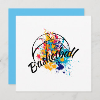 Watercolor Basketball   Thank You Card
