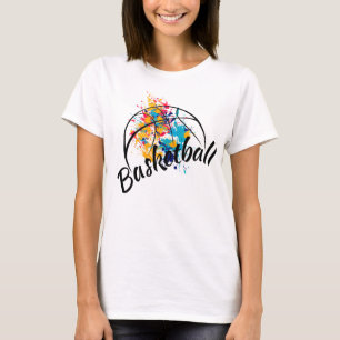 Watercolor Basketball Womens T-Shirt