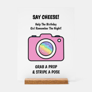 Watercolor Bath Bomb Photo Selfie Acrylic Sign