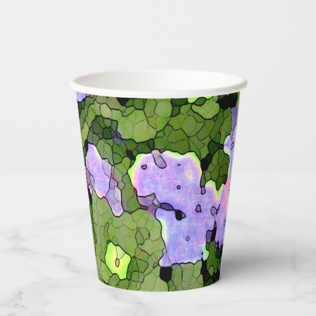 Watercolor Batik Hydrangeas Paper Cups (Back)