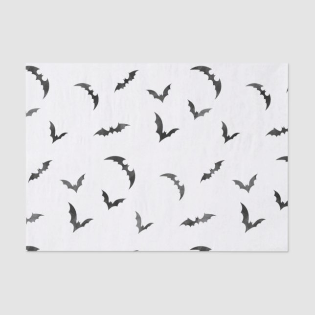 Watercolor Bats Halloween Tissue Paper (Front)