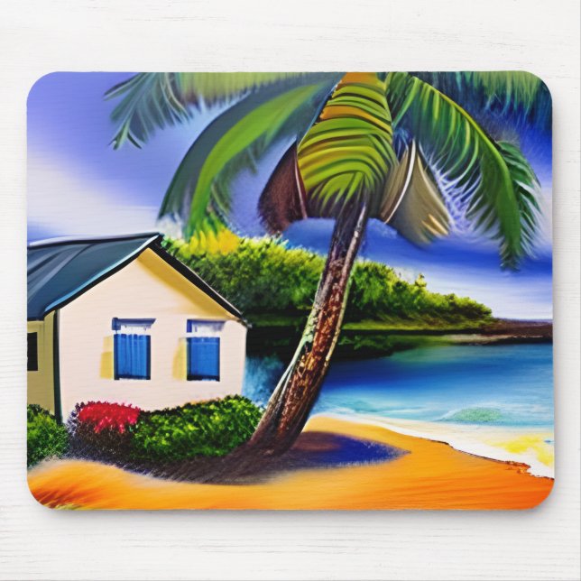 Watercolor Beach Art   Mouse Pad (Front)