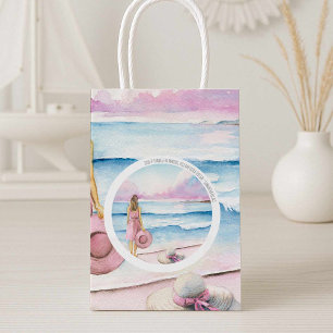 Watercolor Beach Art Themed Gift Bag