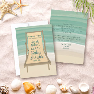 Watercolor Beach Baby Shower Thank You Card