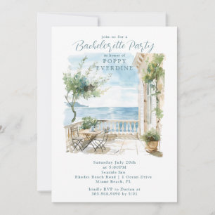 Watercolor Beach Bachelorette Party  Invitation