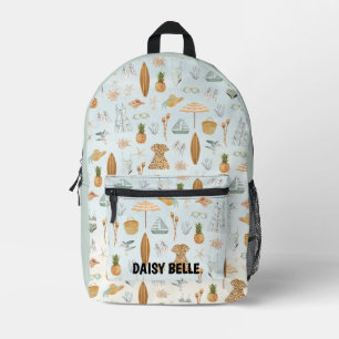 Watercolor Beach Bachelorette Party Weekend Printed Backpack