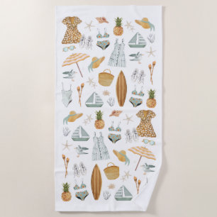 Watercolor Beach Bachelorette Party Weekend Towel