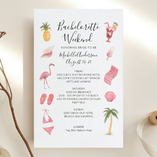 Watercolor Beach Bachelorette Weekend Itinerary