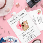 Watercolor beach bag birthday pink program weekend<br><div class="desc">Plan the perfect 21st birthday party program weekend and itinerary and pack your bags  with this pastel pink watercolor weekend beach bag,  straw hat,  and sunglasses watercolor illustration.</div>
