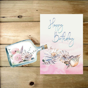 Watercolor Beach Birthday Card