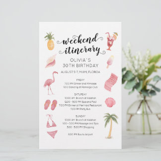 Watercolor Beach Birthday Weekend Itinerary