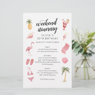 Watercolor Beach Birthday Weekend Itinerary