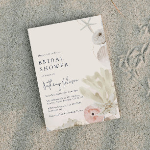 Watercolor Beach Bridal Shower Invitation