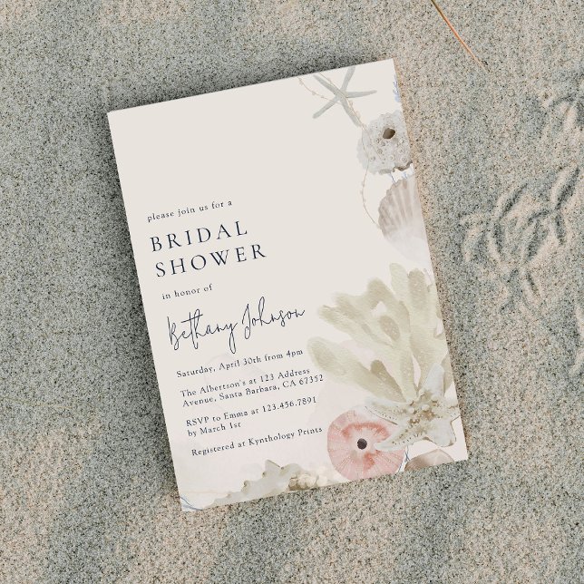 Watercolor Beach Bridal Shower Invitation (Creator Uploaded)