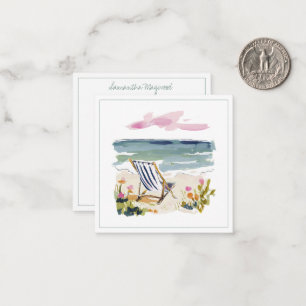 Watercolor Beach Chair Personalised Card
