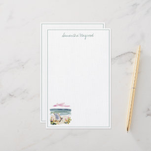 Watercolor Beach Chair Personalised Stationery