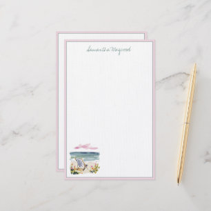 Watercolor Beach Chair Personalised Stationery