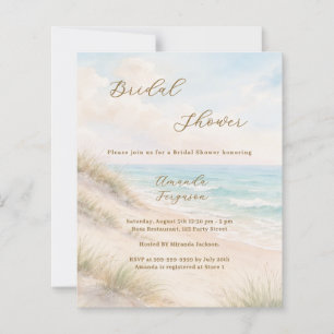 Watercolor beach coastal Bridal Shower invitation