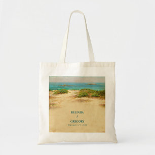 Watercolor Beach Coastal Wedding Destination Tote Bag