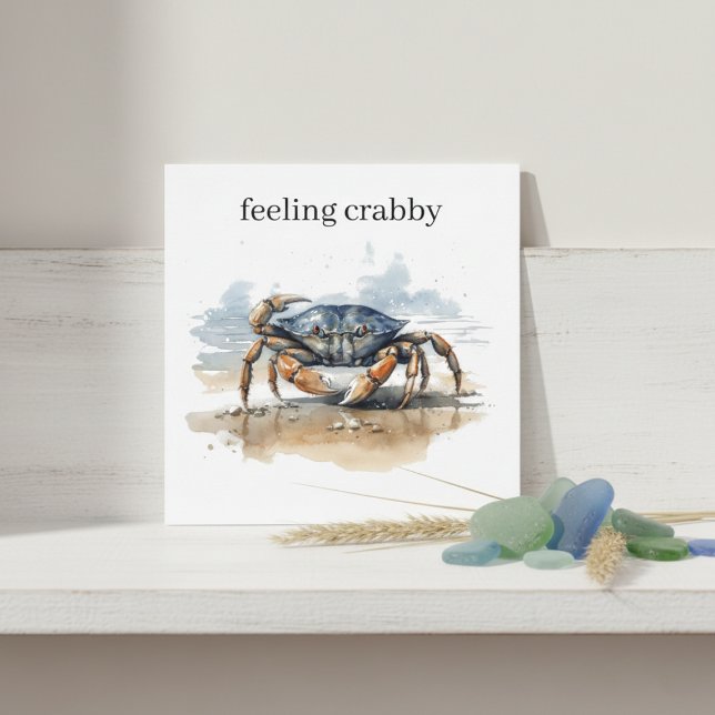 Watercolor Beach Crab, custom Invitation (Creator Uploaded)