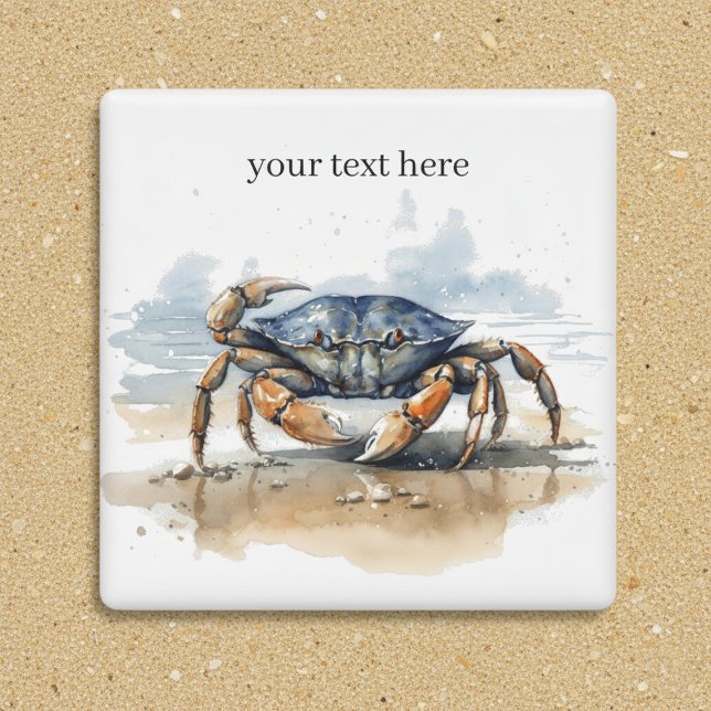Watercolor Beach Crab, custom Magnet (Creator Uploaded)