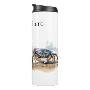 Watercolor Beach Crab, custom Thermal Tumbler