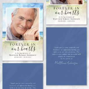 Watercolor Beach Funeral Sympathy Thank You Card