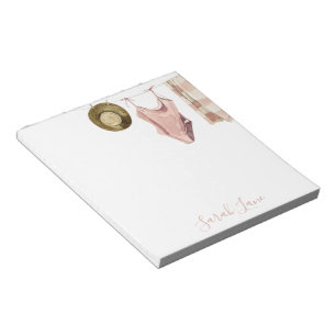 Watercolor Beach House Clothesline Personalised Notepad