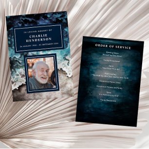 Watercolor Beach In Loving Memory Funeral/Memorial Program