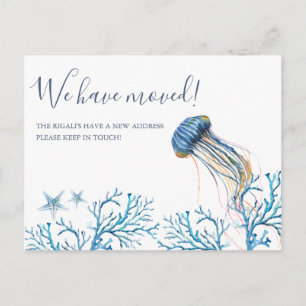 Watercolor Beach Moving Announcement Postcard