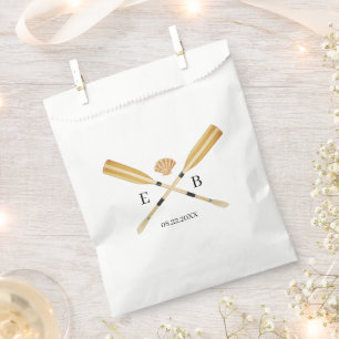 Watercolor Beach Oars Wedding Favour Bag