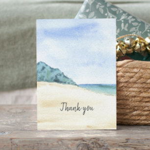 Watercolor Beach Ocean Memorial Thank You