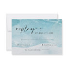 Watercolor Beach Ocean Wedding RSVP Card