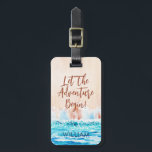 Watercolor Beach Personalised Name  Luggage Tag<br><div class="desc">Watercolor beach painting custom name luggage tag</div>
