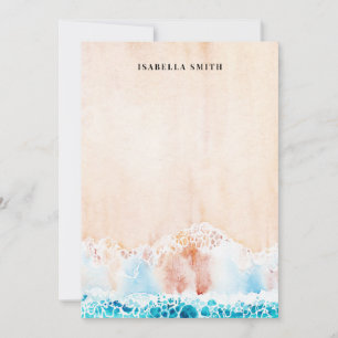 Watercolor Beach Sand Personalised  Card