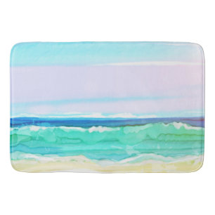 Watercolor Beach Scene 1 Bath Mat
