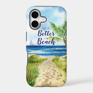 Watercolor Beach Scene Life is Better at the Beach