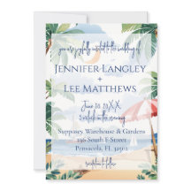 Watercolor Beach Scene Wedding