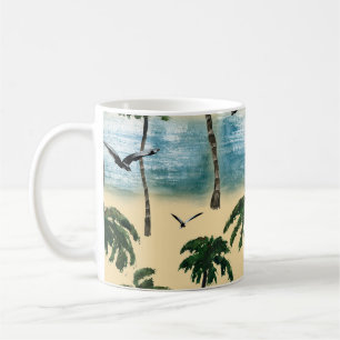 Watercolor beach, seamless tranquillity coffee mug