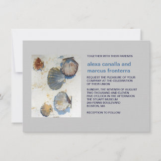Watercolor Beach Shells Wedding Invitation