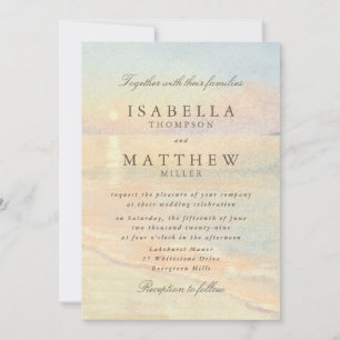 Watercolor Beach Sky Wedding Invitation