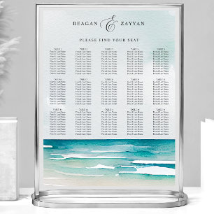 Watercolor Beach Summer Wedding Seating Chart