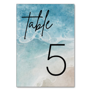 Watercolor Beach Summer Wedding Table Table Number