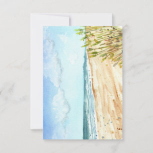 Watercolor Beach  Thank You, Sympathy   Card