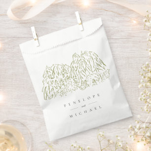 Watercolor Beach Umbrellas Wedding Thank You Favour Bag