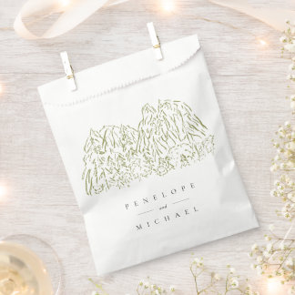 Watercolor Beach Umbrellas Wedding Thank You Favour Bag