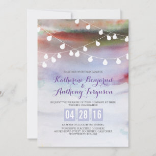 watercolor beach wedding invitation