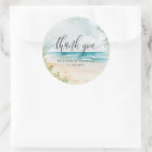 Watercolor Beach Wedding Thank You