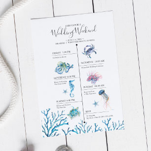 Watercolor Beach Wedding Weekend Timeline