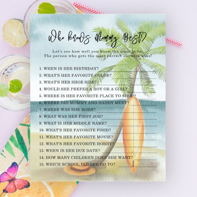 Watercolor beach  - Who knows mummy best (Creator Uploaded)